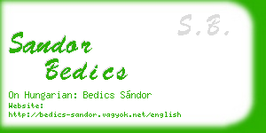 sandor bedics business card